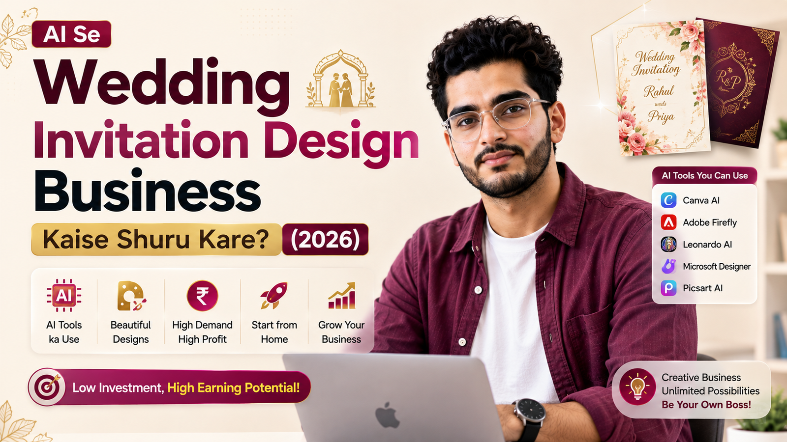 AI Se Wedding Invitation Design Business Kaise Shuru Kare? (2026)