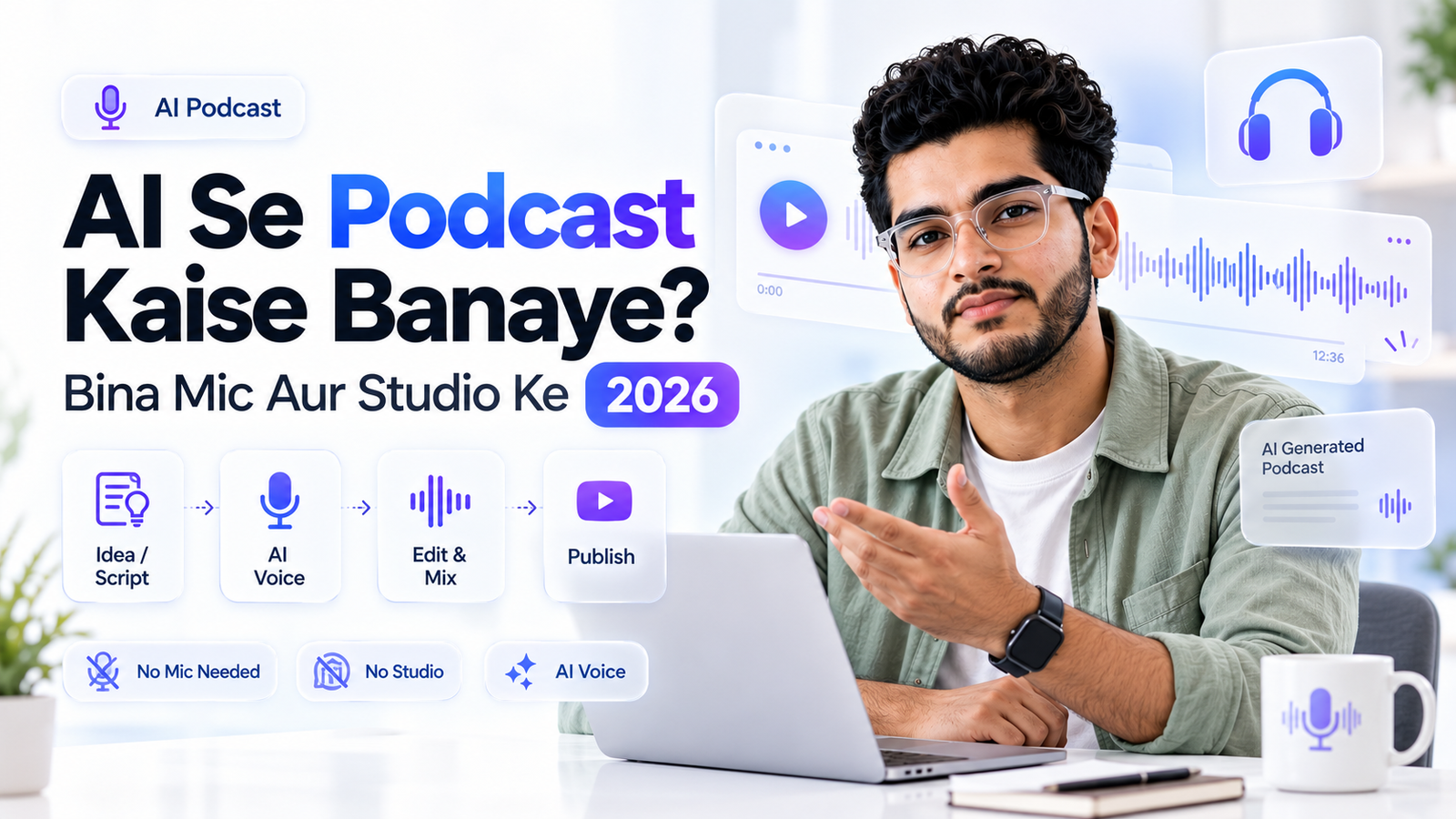 AI Se Podcast Kaise Banaye? Bina Mic Aur Studio Ke (2026)